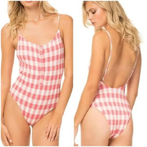 Tori Praver Darla One Piece pink and white